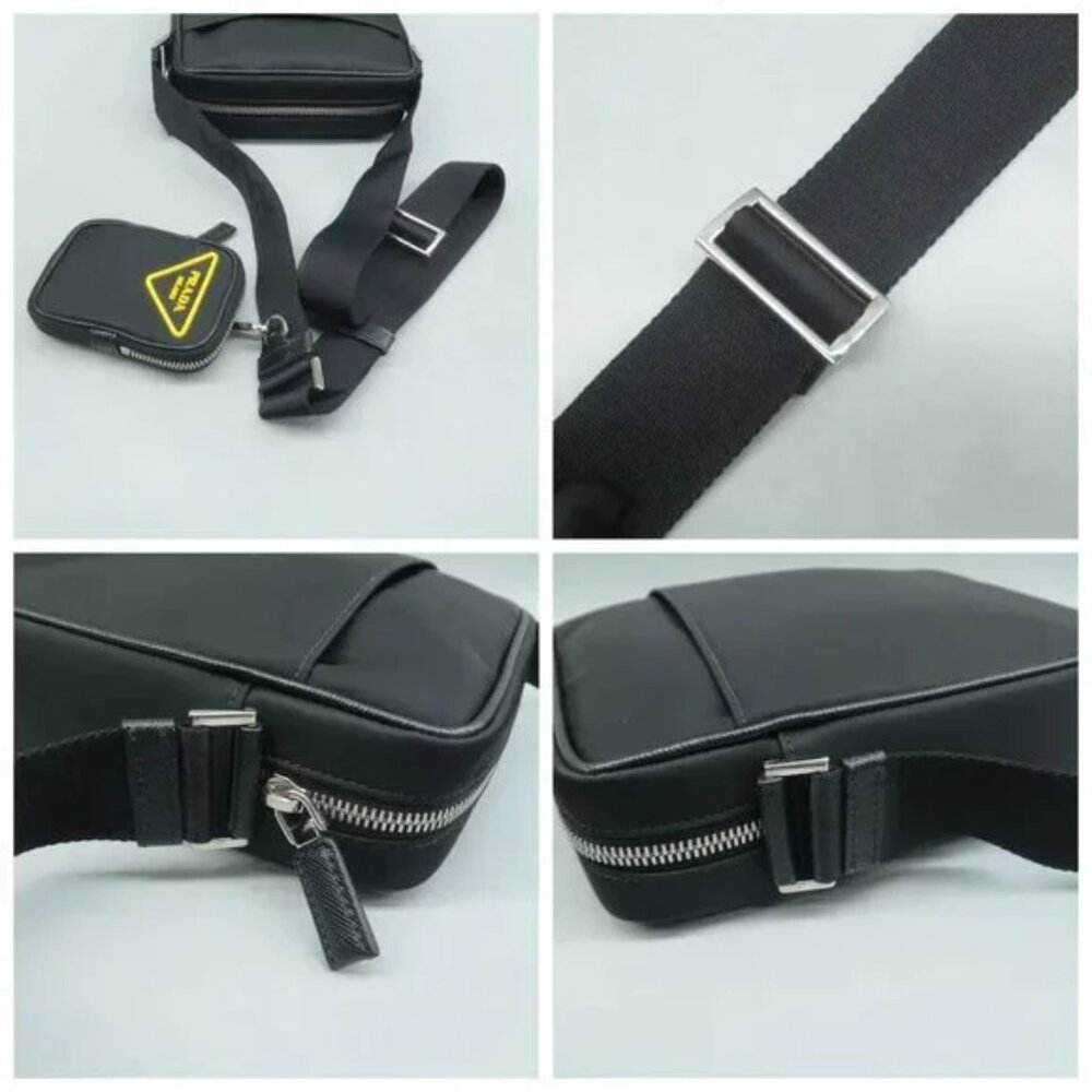 100% Authentic Prada Re-edition Black W/P Cloth Shoulder Bag 932-092324 - Picture 7 of 12